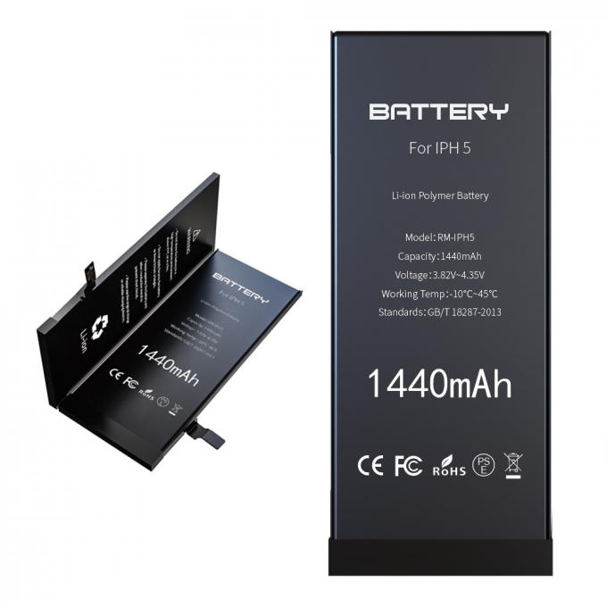 Batterie interne Li - FCC d'Iphone 5 zéro de cycle de la CE ROHS de certification de l'ion 1440mAh