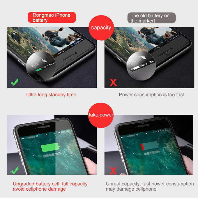 le remplacement de batterie de l'iPhone 8 1821mAh, évaluent une batterie au lithium rechargeable d'Iphone 8